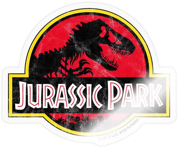 Jurassic Park Klassiek Logo Sticker maat S (10 x 10 cm)