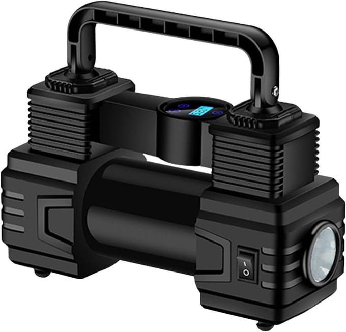 Elektrische Luchtpomp - Autobanden Compressor - Banden Oppompen - Digitale Manometer - 12V - Zwart