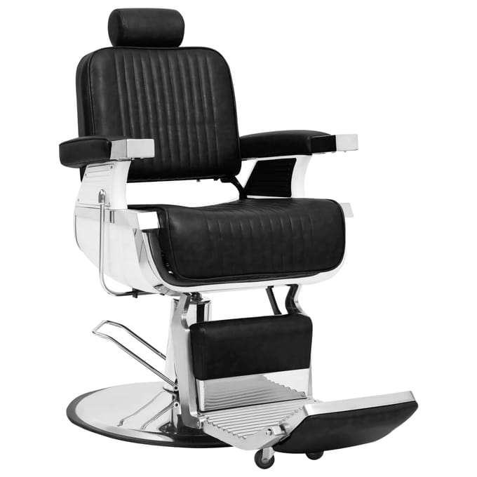 vidaXL - Kappersstoel - 68x69x116 - cm - kunstleer - zwart