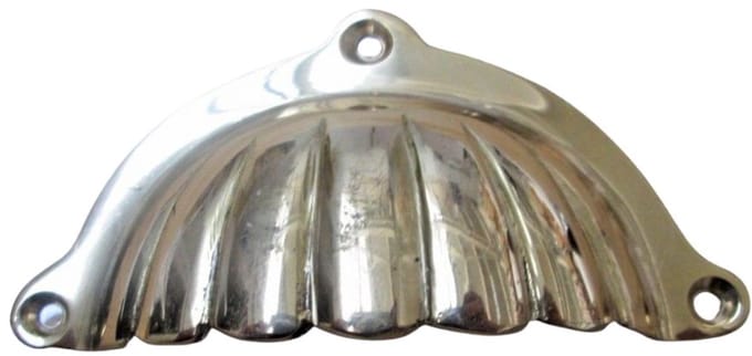 Fluted With Lugs Cup Pull Handle Polished Brass