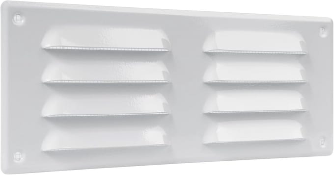 Ventilatierooster 260x105mm Wit met Insectengaas voor Diverse Toepassingen