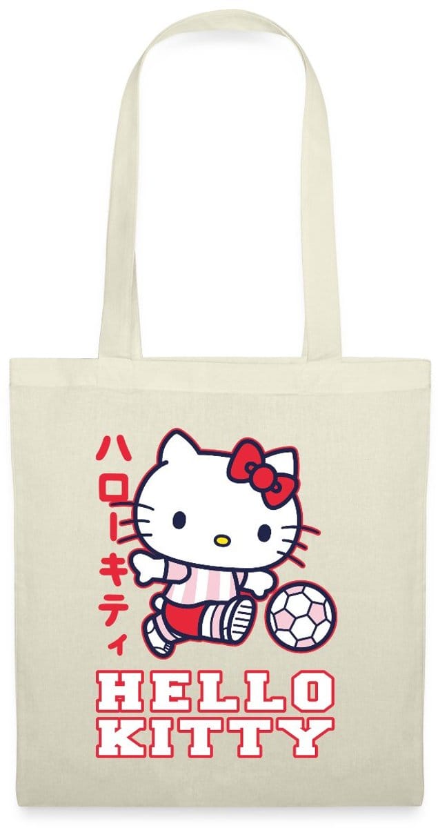 Hello Kitty Speelt Voetbal Tas Van Stof Schoudertas