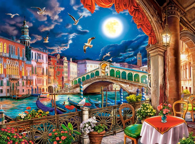 Castorland legpuzzel Romantic Night in Venice - 2000 stukjes puzzel.