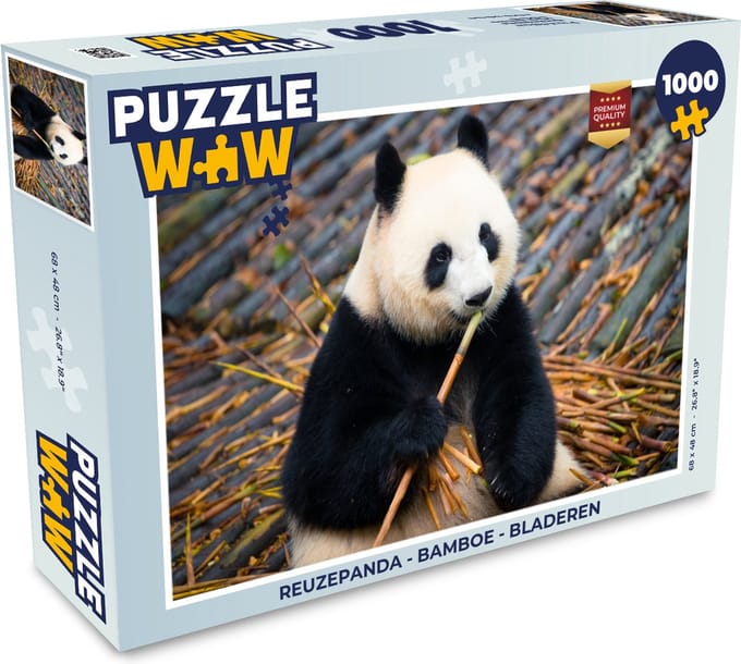 Puzzel Reuzepanda - Bamboe - Bladeren - Legpuzzel - Puzzel 1000 stukjes volwassenen