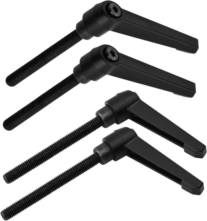 4-delige Spanninghefbomen Set, Verstelbare Spanninghandgreep M8, Metaal Schroefdraad, Machine Fixatie Accessoire, Zwart (70mm)