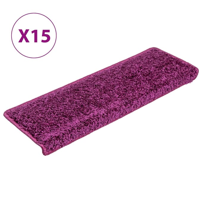 vidaXL - Trapmatten - 15 - st - 65x21x4 - cm - Violet - Rechthoekige - Rand