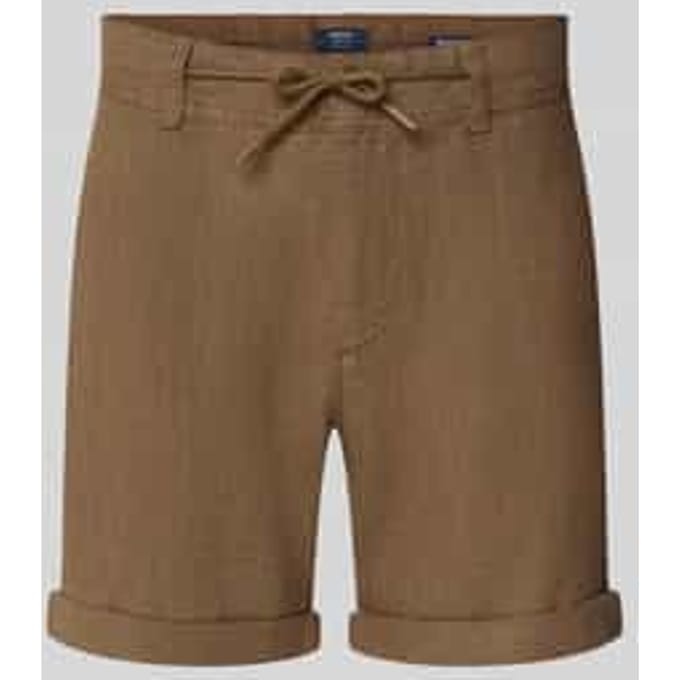 Linenshorts met strikceintuur en achterzakken