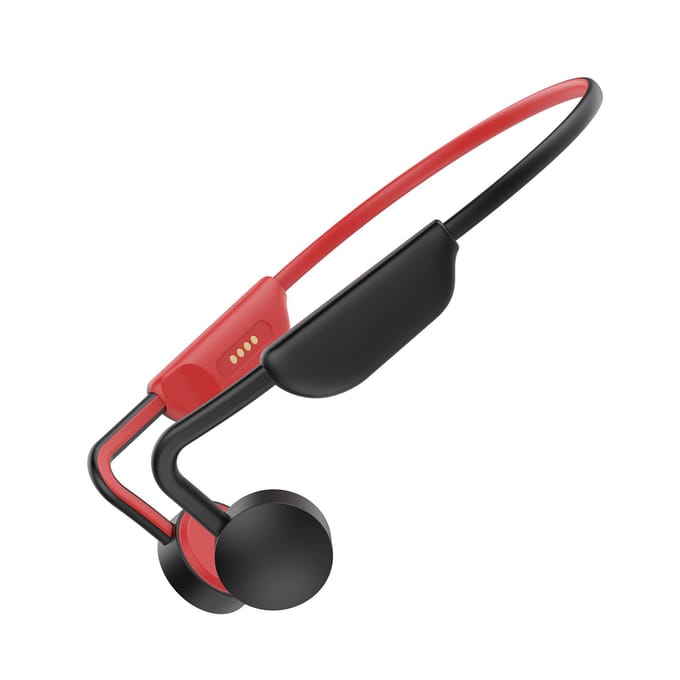 Casque à conduction osseuse M1 BT5.3 Cadre en alliage de titane entièrement en os Pliage Aucune déformation IPX6 noir/rouge