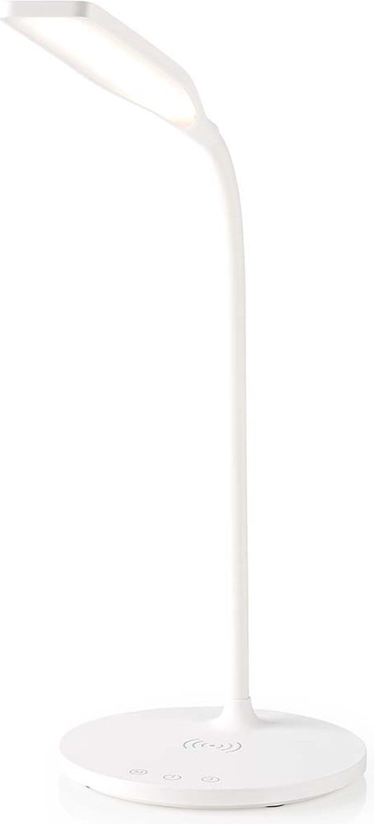 Nedis LED Bureaulamp – Draadloze Oplader – Touch Dimbaar – Leeslampje – 2700-6500K – Wit