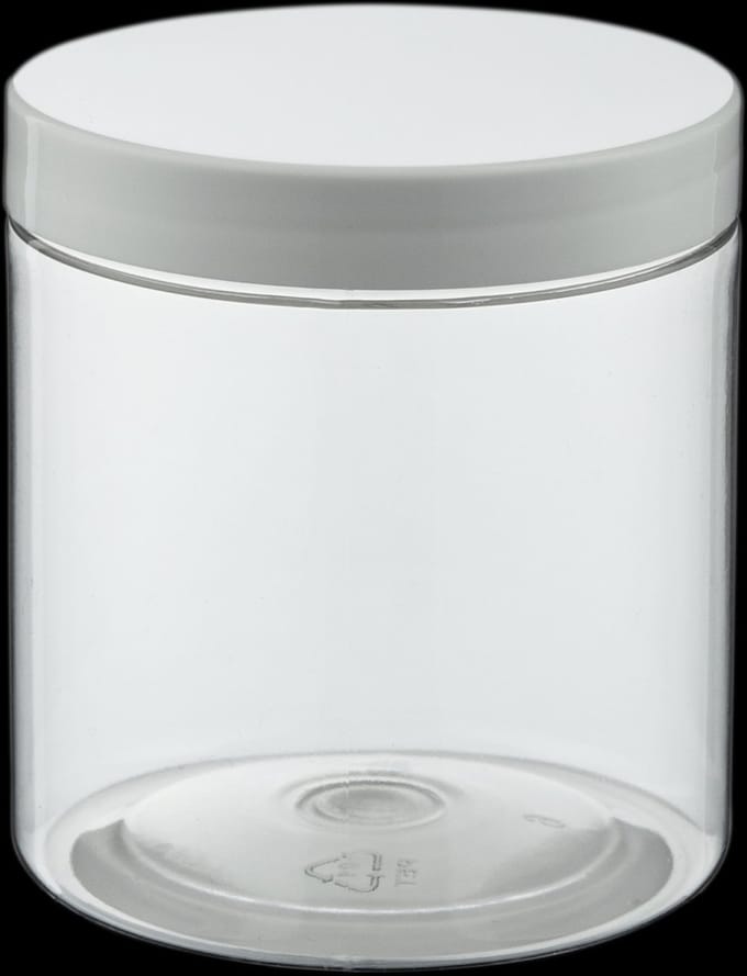 Lege plastic potje 250 ml PET transparant - met witte deksel - set van 10 stuks - Navulbaar - Leeg