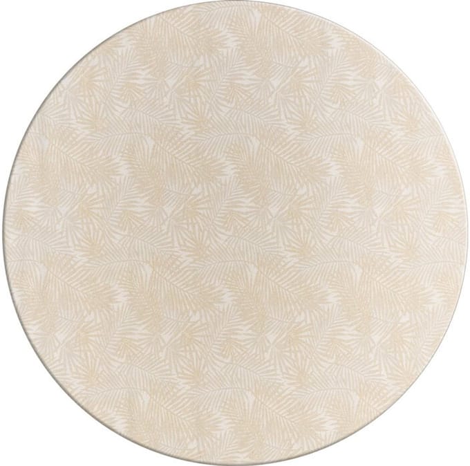Rond Tafelkleed Gecoat Jacquard - Ø 160 cm -Palm Leaves- Beige