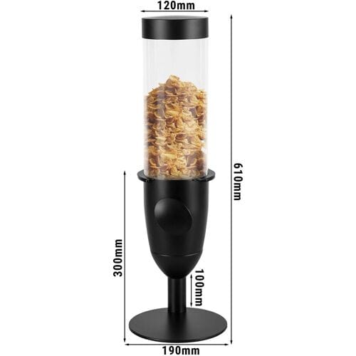 GGM Gastro Graandispenser - zwart - met draaisysteem - 3,6 liter zwart