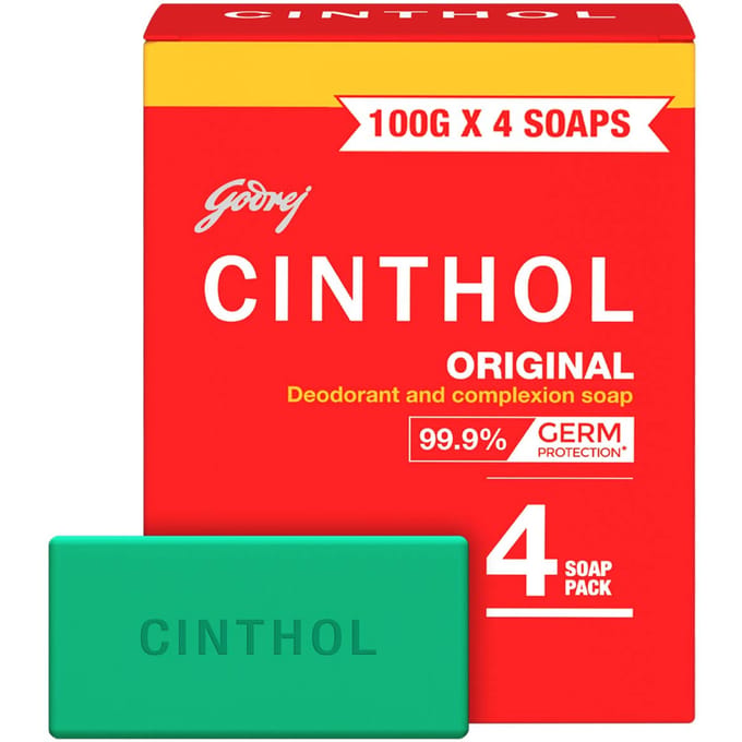 Savon de bain Cinthol Original Protection 99,9% contre les germes, 100G (Lot de 4) red