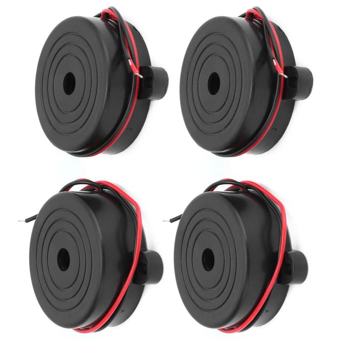 4 stuks Alarm Buzzer Hoge Decibel Signaal Elektronisch Continu Geluid voor DIY Project 95dB DC324V black