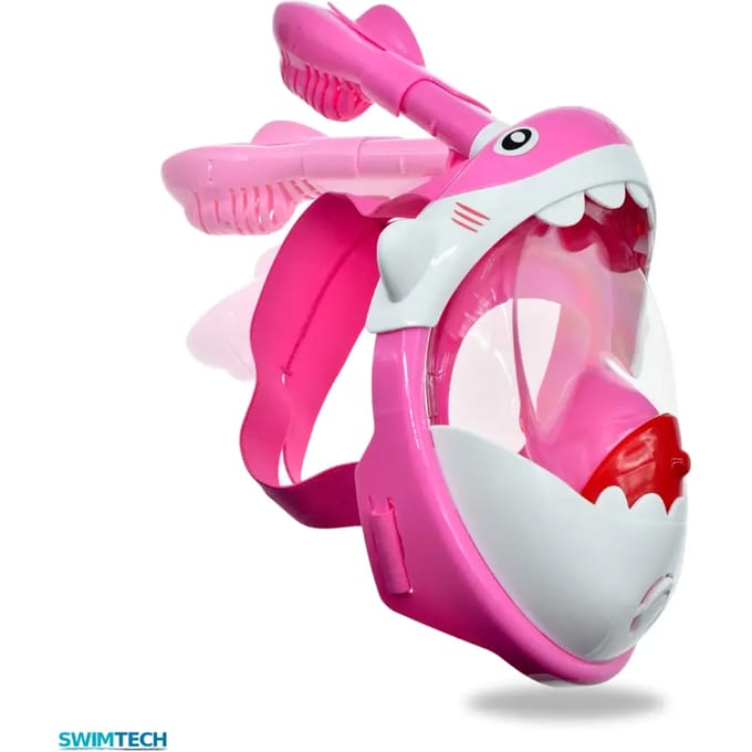SwimTech Full Face snorkelmasker - kinderen - snorkelen - roze