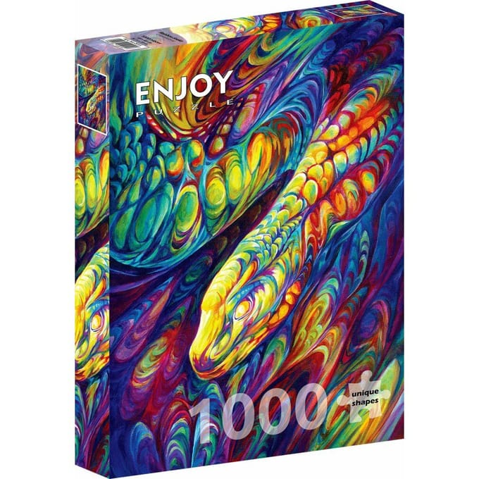 Enjoy Puzzle legpuzzel Rainbow Snake - 1000 stukjes kleurrijk puzzelplezier.