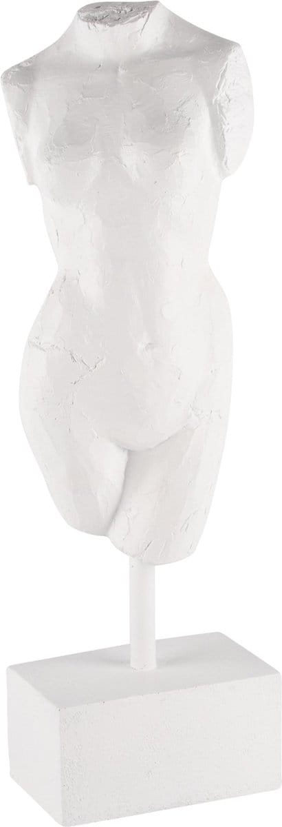 Dekoratief | Deco dame op voet, wit, resina, 13x11x41cm | A240887