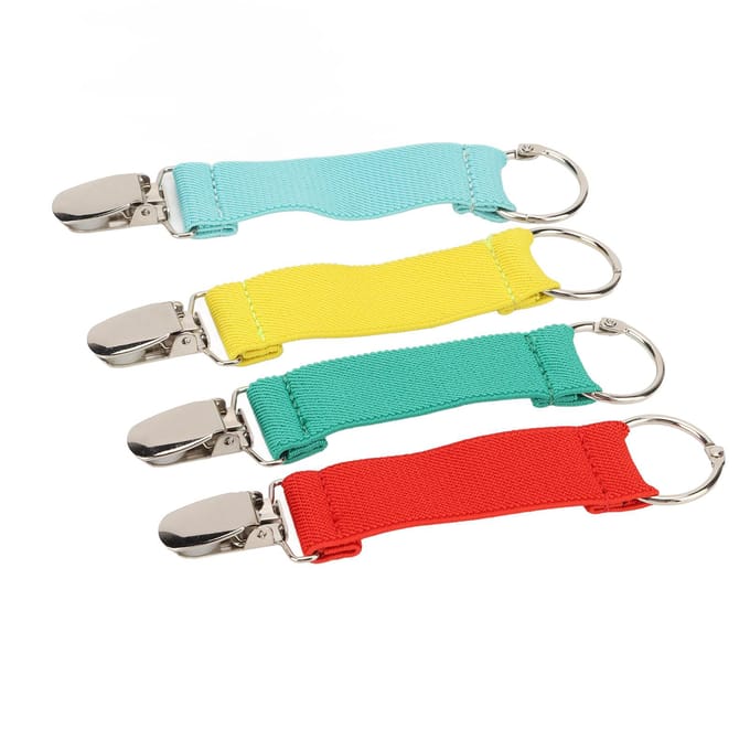 4 stuks Hoedclip 4 Kleuren Ingelegd Kunststof Sluiting Elastisch Polyester Roestvrij Staal Draagbare Hoedclip red