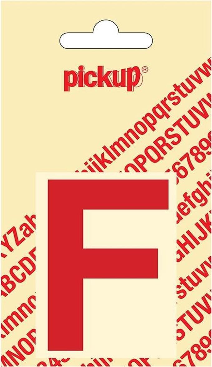 Pickup plakletter Helvetica 60 mm - rood F