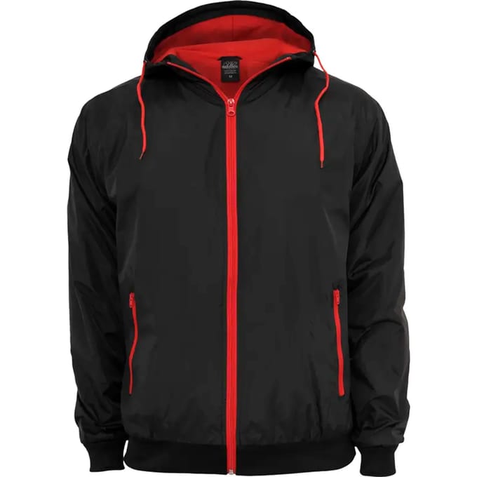 Urban Classics - Basic Jacket - M - Zwart/Rood