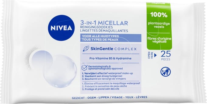 NIVEA 3-in-1 Micellair Doekjes - 25 stuks - Reinigingsdoekjes
