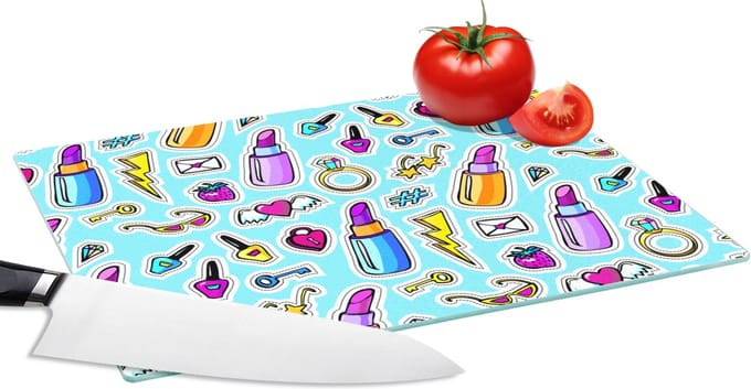 Glazen Snijplank - 28x20 - Design - Sticker - Make Up - Ringen - Snijplanken Glas