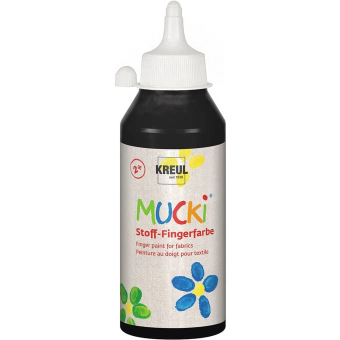 MUCKI-stof-Vingerverf, 250 ml - Zwart