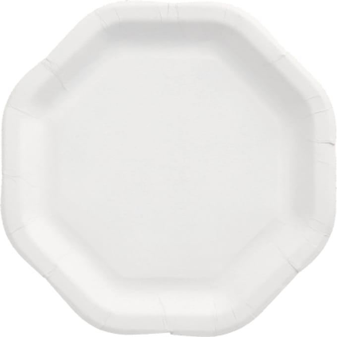 50 Borden, karton pure achthoekig 23,5 cm x 23,5 cm wit