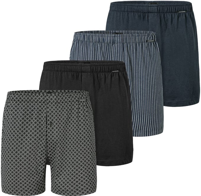 Schiesser Heren boxershort 4 pack Singel-Jersey