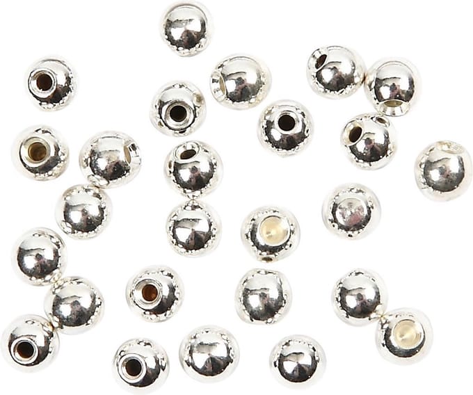 Eindkralen voor memory wire, d 3 mm, gatgrootte 1 mm, verzilverd, 20 stuk