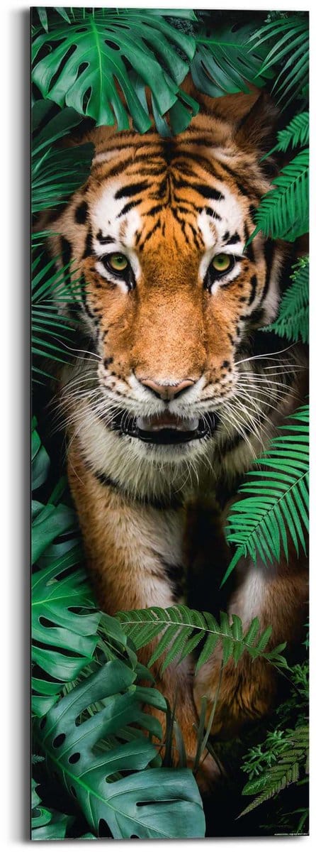 Schilderij Jungle tijger - 90 x 30 - Hout - REINDERS