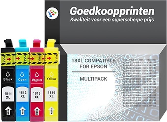 Huismerk Epson 18XL inkt cartridges 4-Kleuren Multipack (63,2 ml)