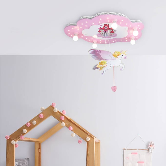 Elobra Kinder-plafondlamp Slot met eenhoorn