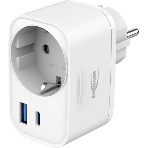 Ansmann HS220 USB-oplader 20 W 1x USB-A, 1x USB-C USB PD Wit Binnen Snellader