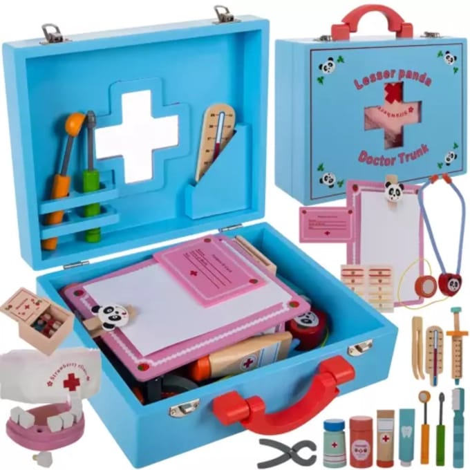Kruzzel Houten Doktersset - Educatief en Creatief Speelgoed voor Kinderen