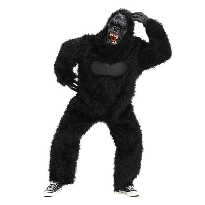 Chimpansee performance kostuums, volwassenen 160-185cm zwart