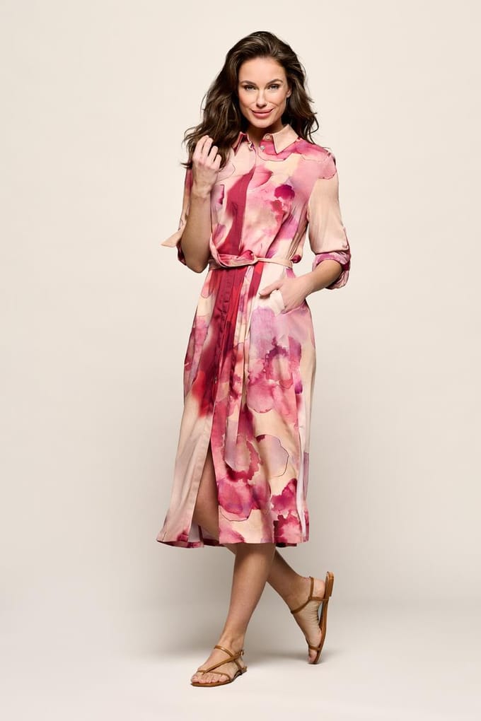 Bowie Print Jurk Roze