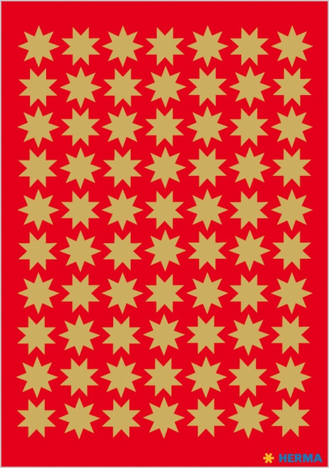 HERMA 3933 Stickers Décor Kerst 8-puntig, goud Ø 10 mm