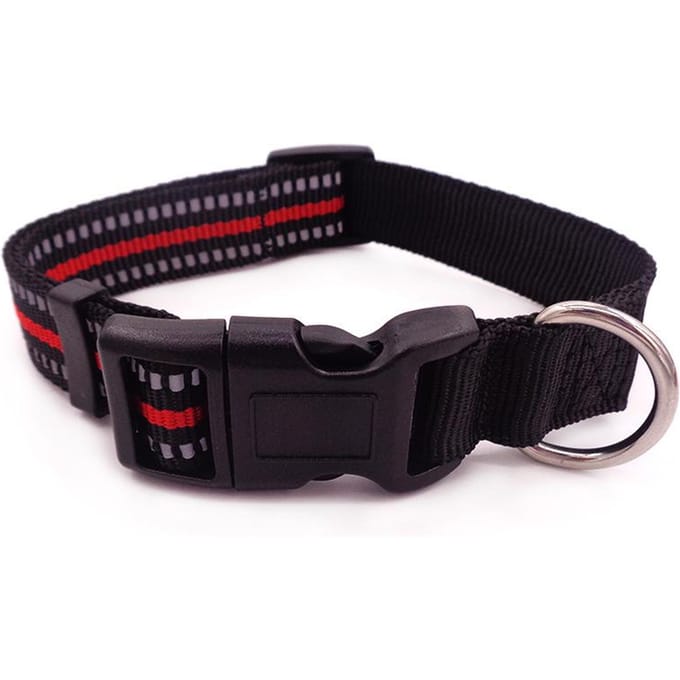 Reflecterende halsband voor honden, katten en honden, reflecterende nylon halsband, huisdierenhalsband M rood