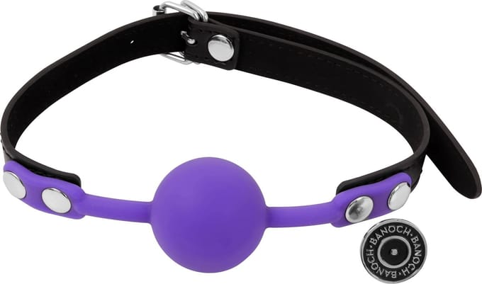 Banoch - Ballgag siliconen met verstelbare band - Paars - Bal ∅ 4 cm