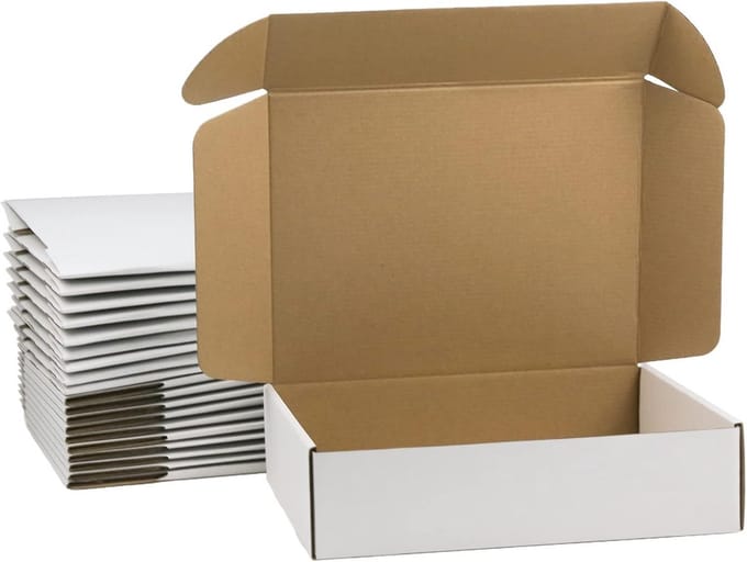 Verzenddozen 12x9x3 inch - Pack van 20 - Stevige witte golfkartonnen dozen voor kleine zaken