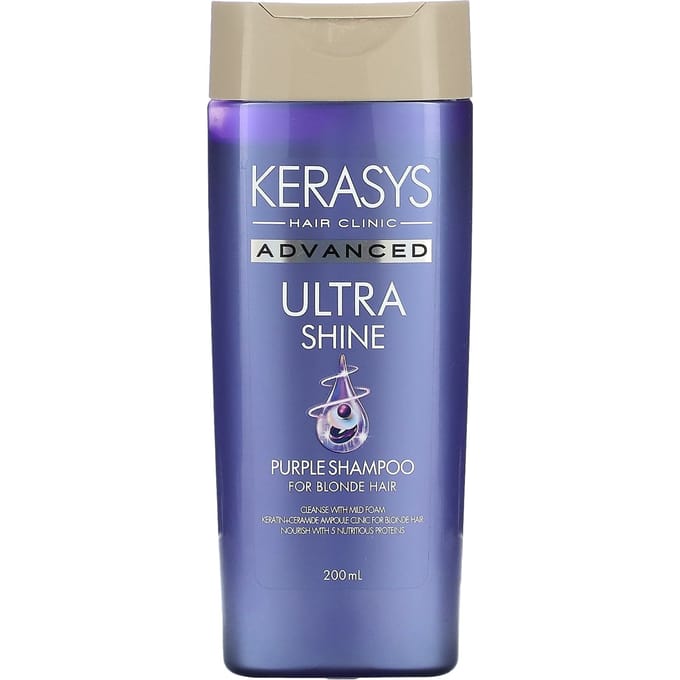 Kerasys, Advanced Ultra Shine Purple Shampoo, for blondes, 200ml blue
