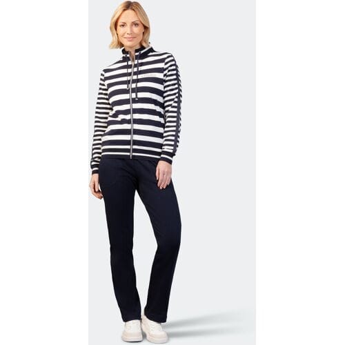 Gestreept dames huispak Hajo blauw - Blauw - Maat - 48