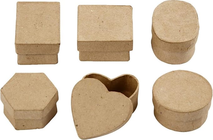 Creativ Company Opslagdozen Papier maché Klein 6 stuks.