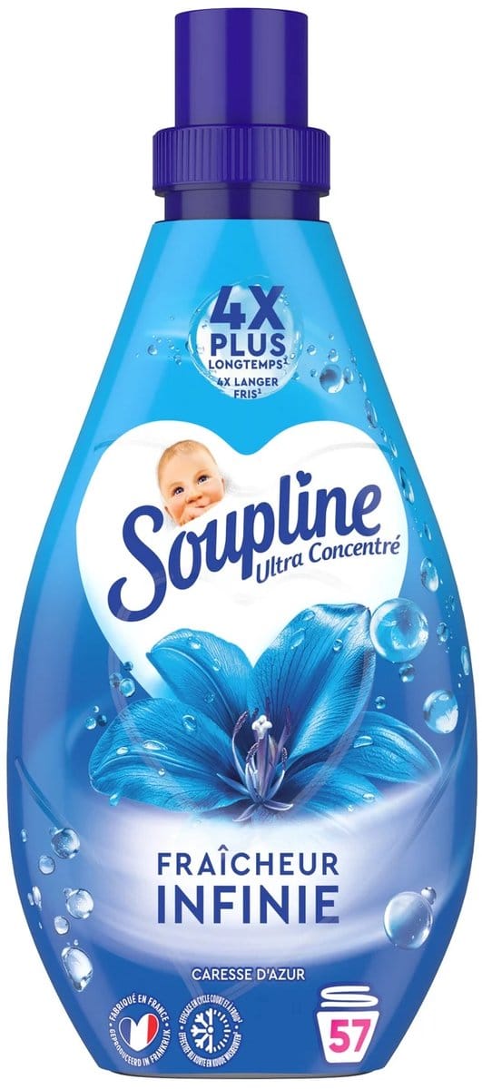 2 X Soupline Infinite Freshness Azur Caress Wasverzachter 800ml, 57 wasbeurten
