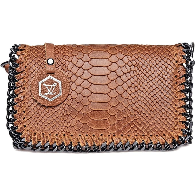 Luisa Vannini Brown Rundleer Tas