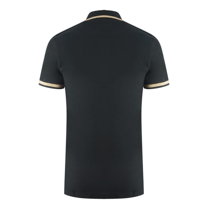 Aquascutum Tipped Aldis Black Polo Shirt