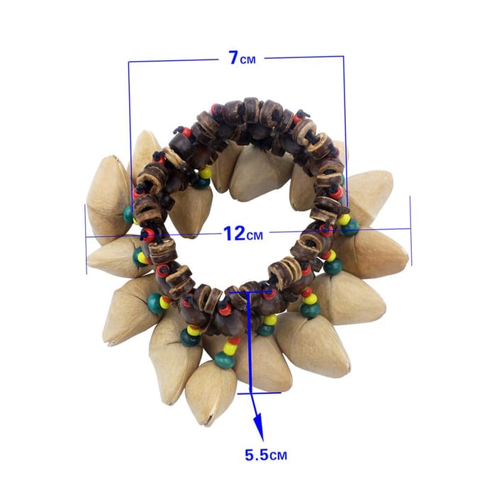Handgemaakte Notendop Armband Handbel voor Djembe Afrikaanse Trommel Conga Percussie Accessoires black