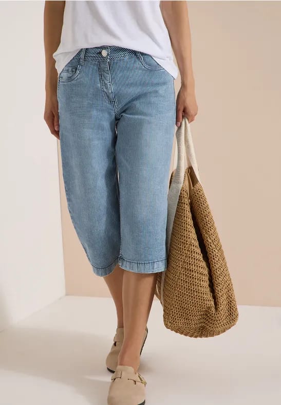 Wide Leg capri jeans in Loose Fit