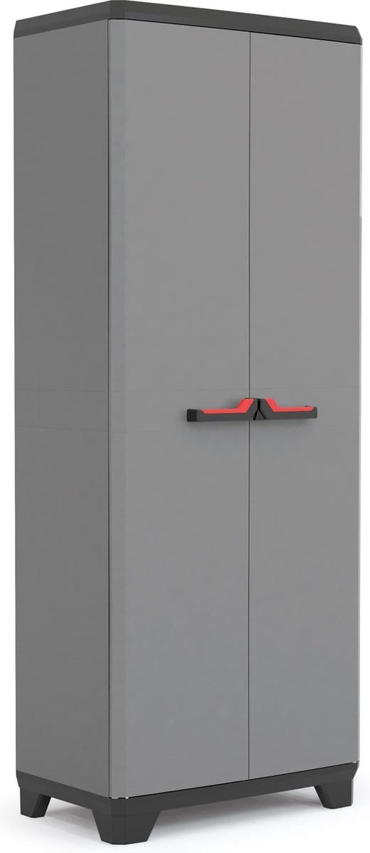 Keter Stilo Multipurpose Hoge kast - 3 halve planken - 68x39x173 cm - Donkergrijs/zwart